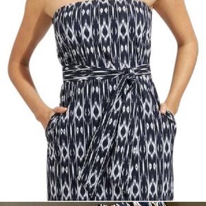 ATHLETA Strapless Anywhere Dress With Pockets Tie Belt with Shelf Bra Size 8